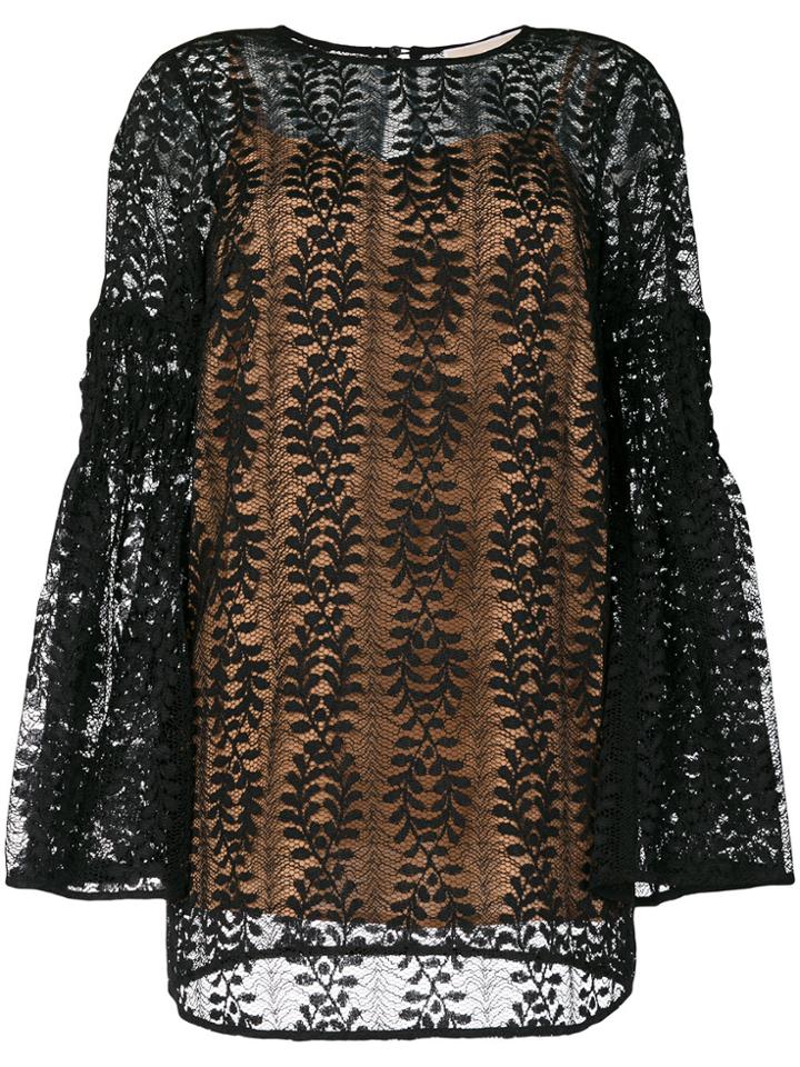 Michael Michael Kors Bell Sleeves Lace Blouse - Black