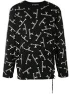 Mastermind World Logo Print Long Sleeve Top - Black