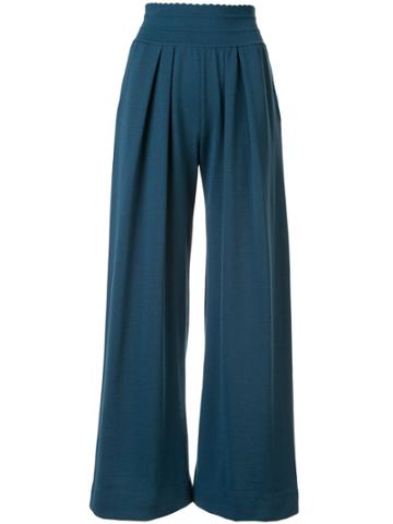 Molli Knitted Palazzo Trousers - Blue