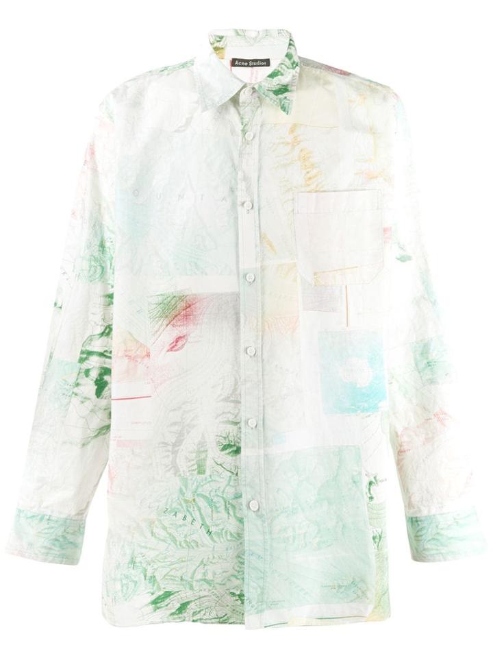 Acne Studios Map Print Shirt - White