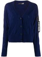 Love Moschino Wave-embellished Cardigan - Blue