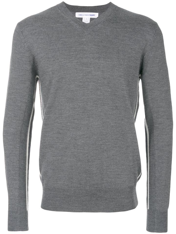 Comme Des Garçons Shirt V-neck Sweater - Grey