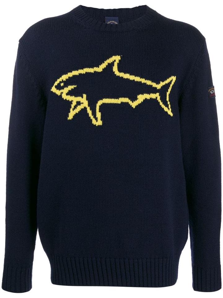 Paul & Shark Shark Emblem Jumper - Blue
