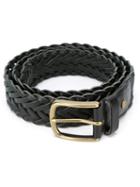 Ami Alexandre Mattiussi Woven Belt, Men's, Size: 110, Black, Leather