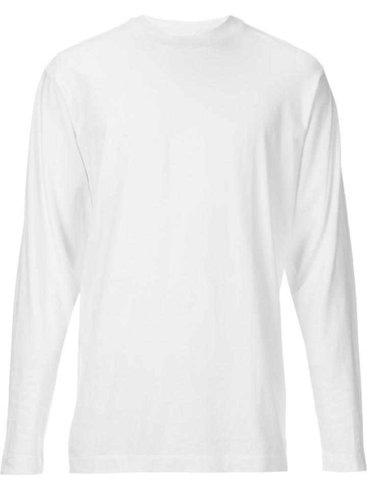 H Beauty & Youth. Longsleeved T-shirt, Men's, Size: Small, White, Cotton