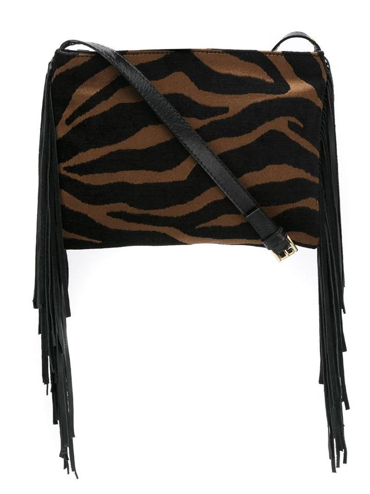 Xaa Printed Shoulder Bag, Women's, Brown, Cotton/leather/metallized Polyester