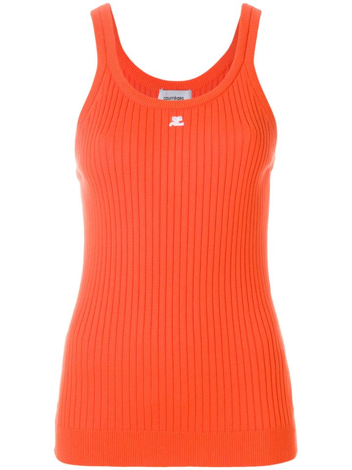 Courrèges Rib Knit Vest - Yellow & Orange