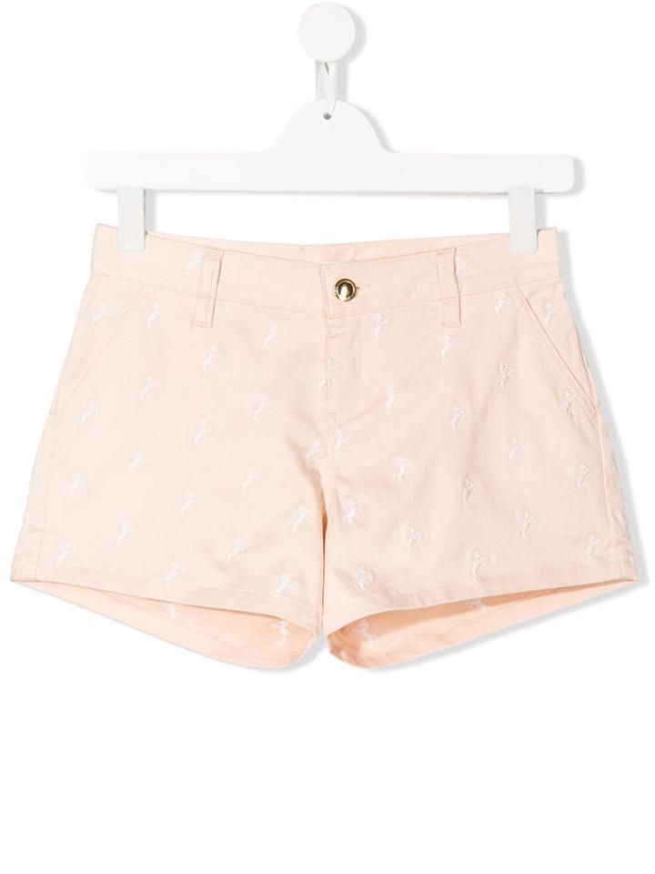 Chloé Kids Horse Embroidered Shorts - Pink