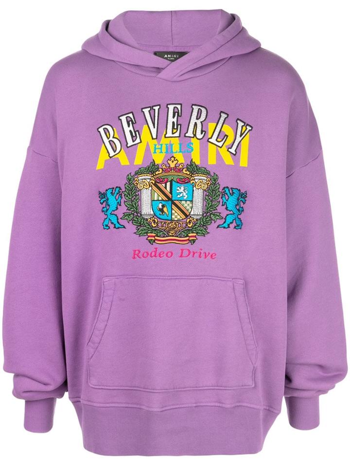 Amiri Graphic Print Hooded Sweatshirt - Purple