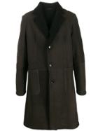 Desa 1972 Sheepskin Collar Coat - Brown