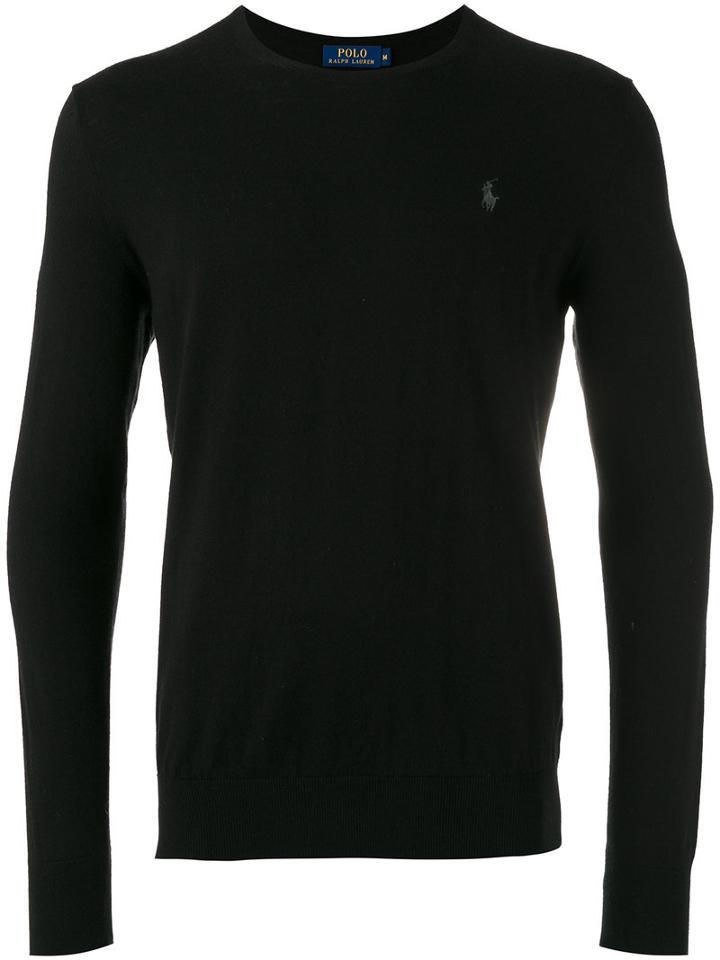 Polo Ralph Lauren Embroidered Logo Sweatshirt, Men's, Size: Small, Black, Cotton/cashmere