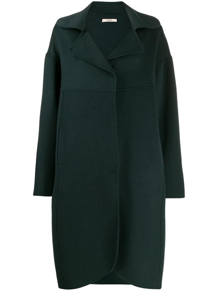 Odeeh Oversized Single-breasted Coat - Green