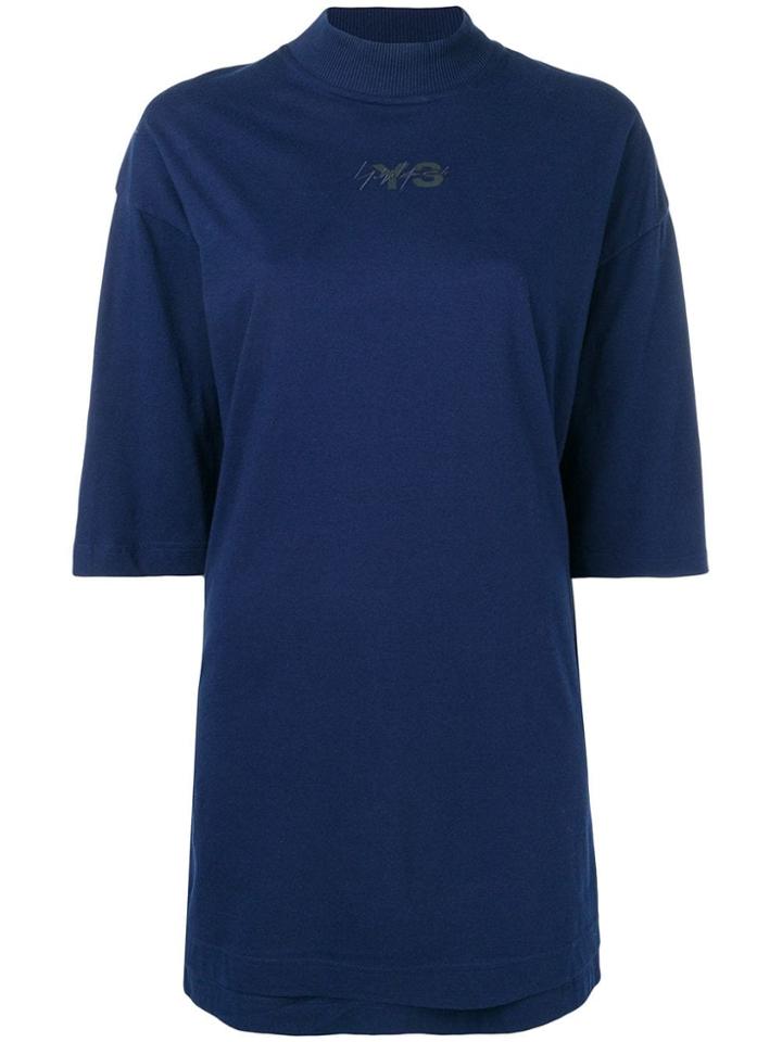 Y-3 Oversized Layered Hem T-shirt - Blue