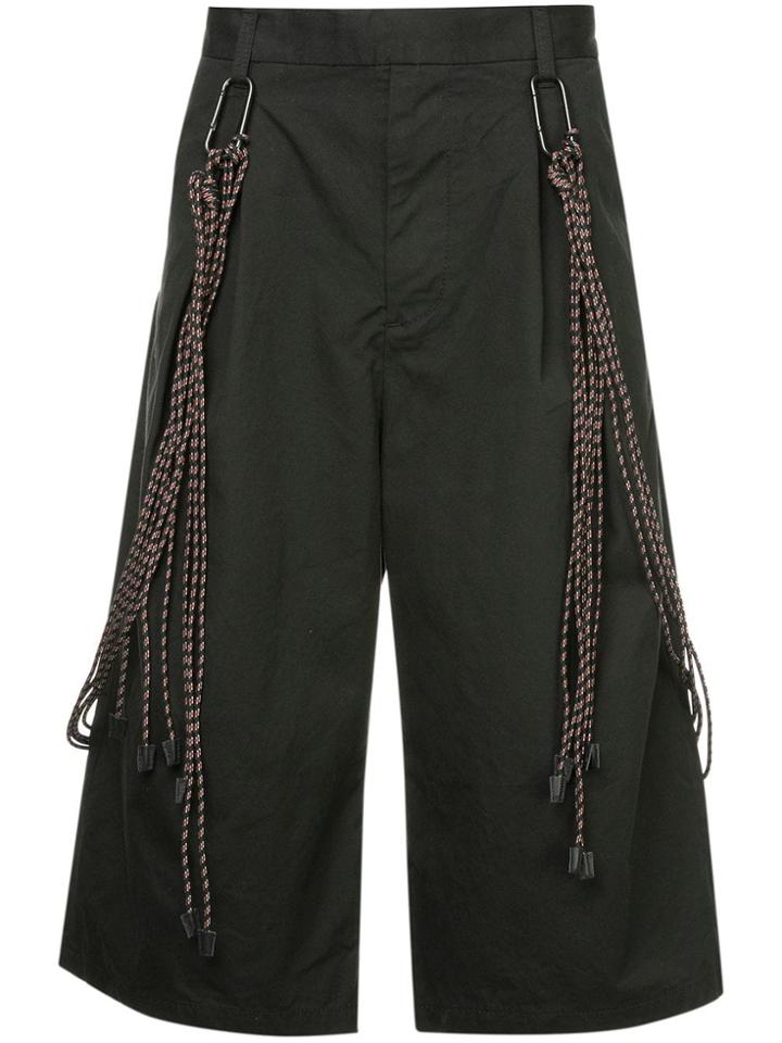 White Mountaineering Wide Leg Bermuda Shorts - Black