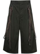 White Mountaineering Wide Leg Bermuda Shorts - Black