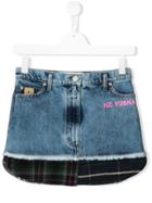 Natasha Zinko Kids Teen Denim Mini Skirt - Blue