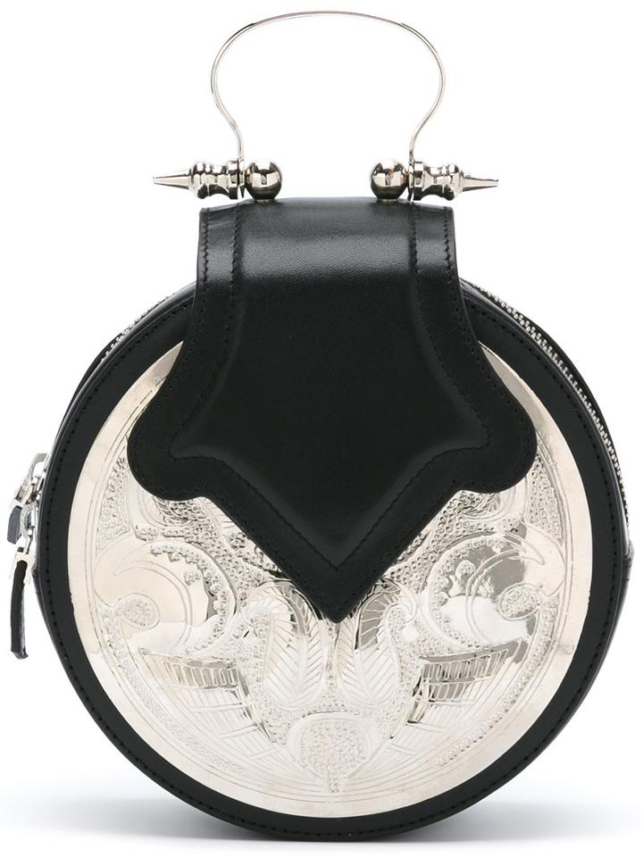 Okhtein - Embellished Clutch Bag - Women - Leather/brass - One Size, Women's, Black, Leather/brass