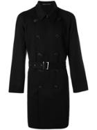 Giorgio Armani Belted Double-breasted Coat - Black