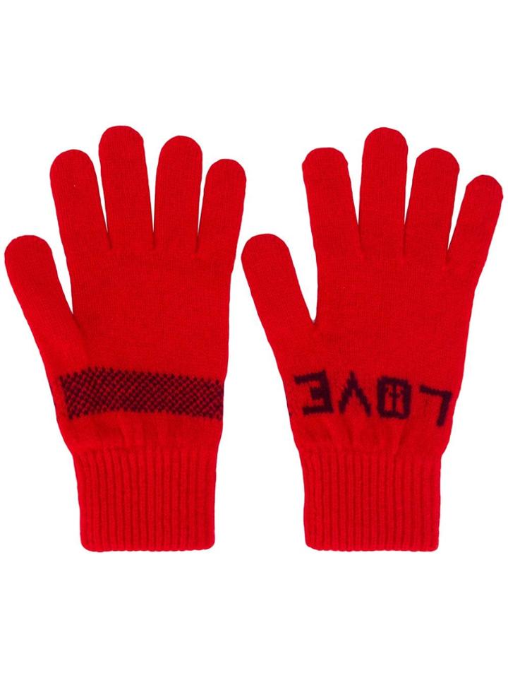 Paul Smith Love Knit Gloves - Red
