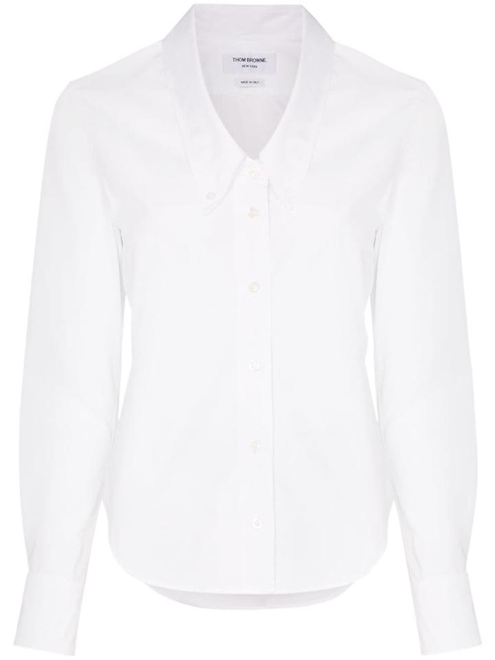 Thom Browne Dropped Collar Cotton Shirt - White