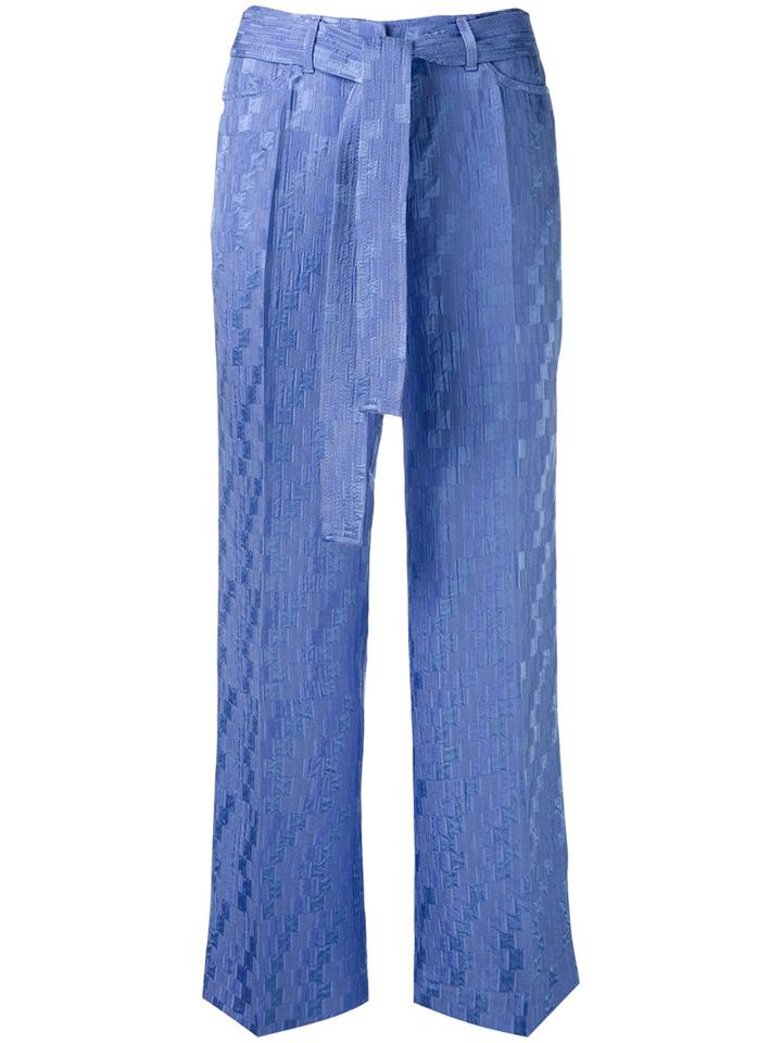 Etro Wide-leg Cropped Trousers, Women's, Size: 42, Pink/purple, Silk/viscose