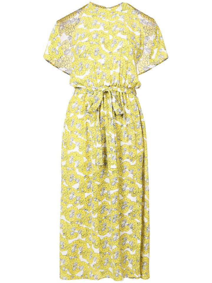 Robert Rodriguez Cape-sleeve Midi Dress - Yellow & Orange