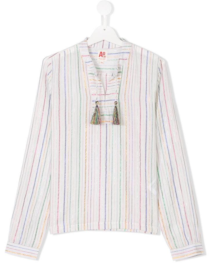 American Outfitters Kids Teen Metallic Striped Blouse - Multicolour