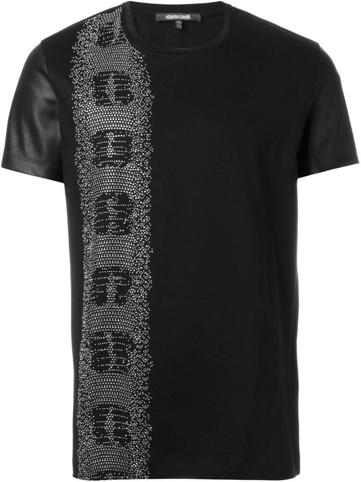 Roberto Cavalli Studded Contrast Sleeve T-shirt