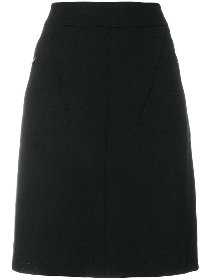Chanel Vintage Pocket Detail A-line Skirt - Black
