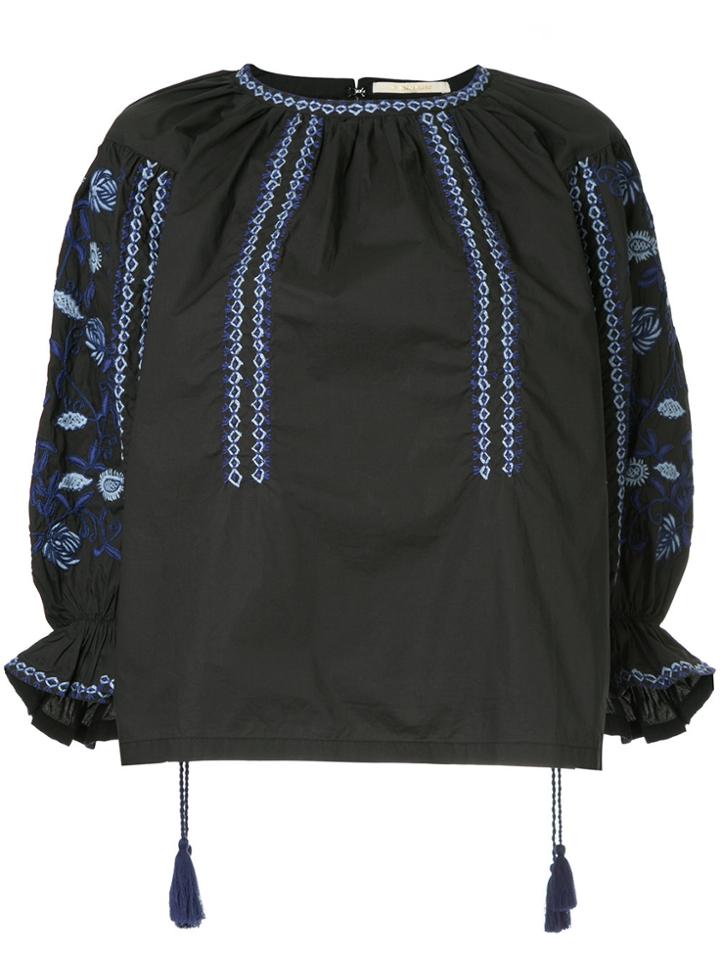 Ne Quittez Pas Patterned Top With Tassels - Black