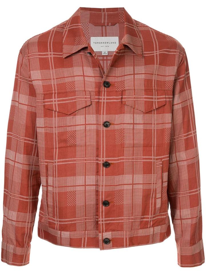 Tomorrowland Plaid Trucker Jacket - Red