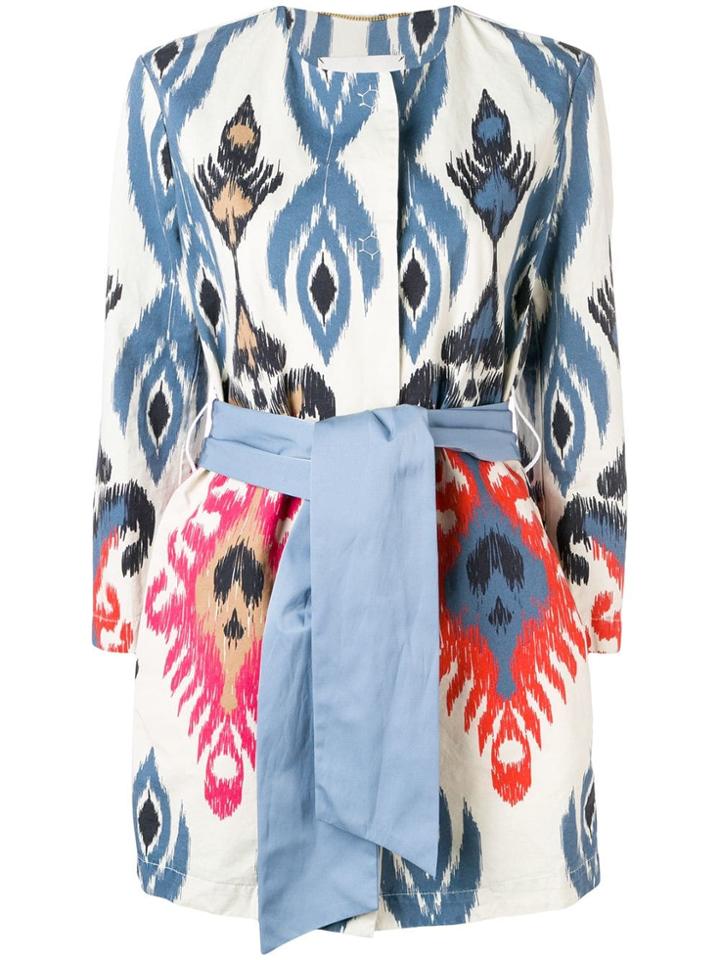 Bazar Deluxe Printed Midi Coat - Blue