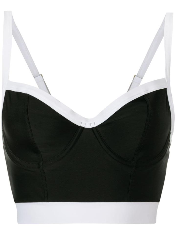 Balmain Contrast Trim Bralette Top - Black