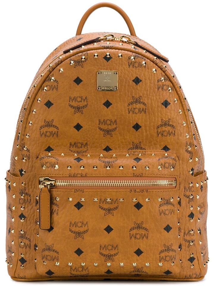 Mcm Small Stark Backpack - Brown