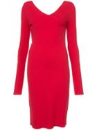 Dvf Diane Von Furstenberg Fitted V-neck Dress - Red