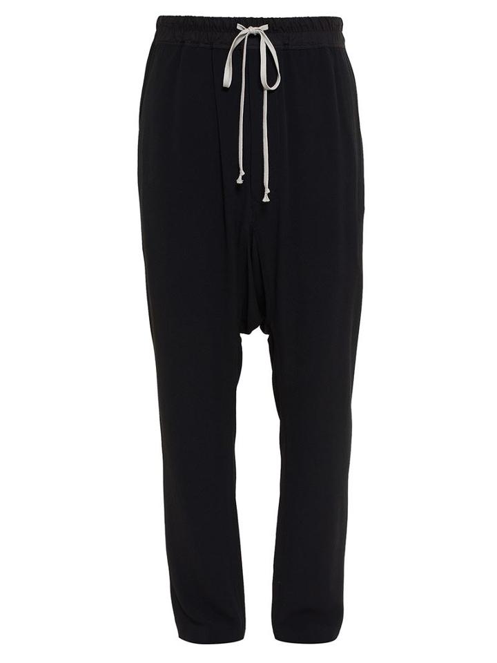 Rick Owens Drawstring Silk-blend Trousers