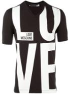 Love Moschino Logo Print T-shirt, Men's, Size: Medium, Black, Cotton/spandex/elastane