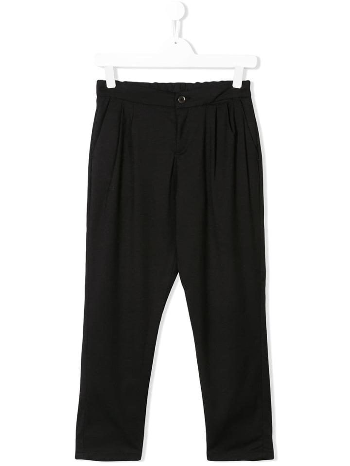 Paolo Pecora Kids Pleated Trousers - Black