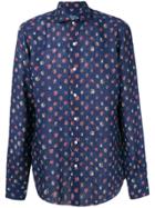 Barba Floral Printed Blouse - Blue