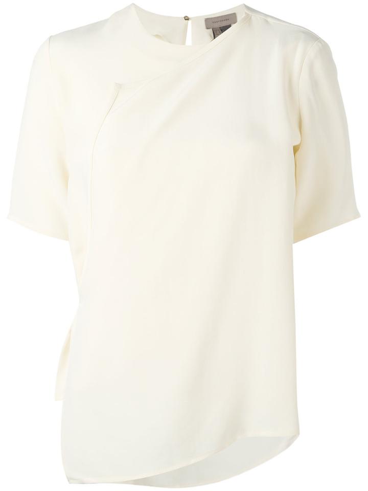 Tony Cohen Draped T-shirt, Women's, Size: 42, Nude/neutrals, Silk