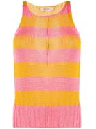 Twin-set Striped Knitted Top - Orange