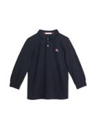 Burberry Kids Long-sleeve Cotton Piqué Polo Shirt - Blue