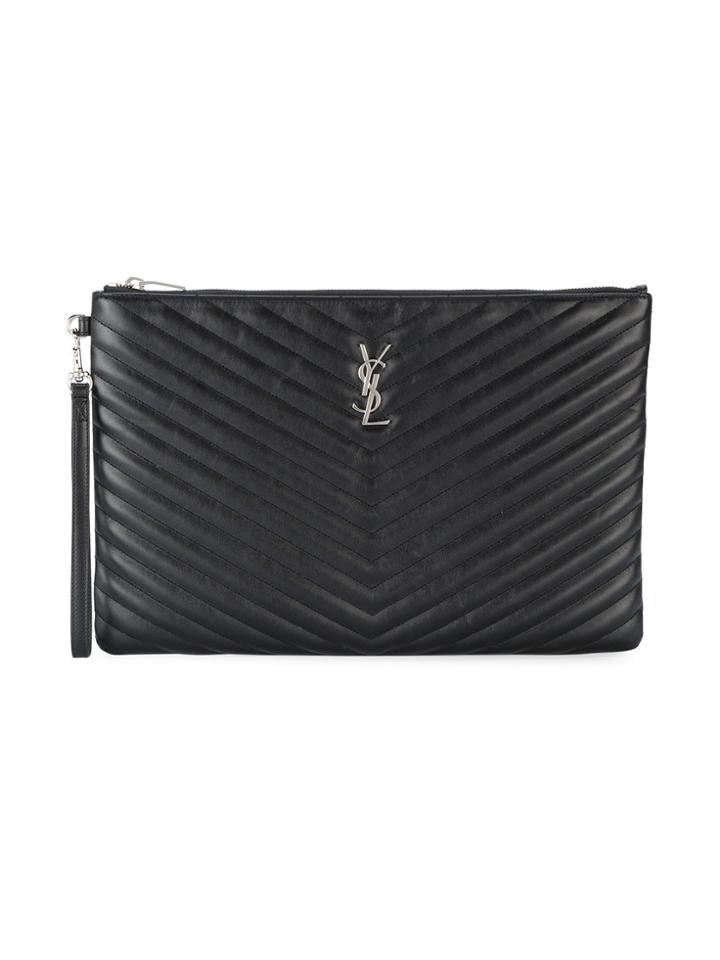 Saint Laurent Large Monogram Document Holder - Black