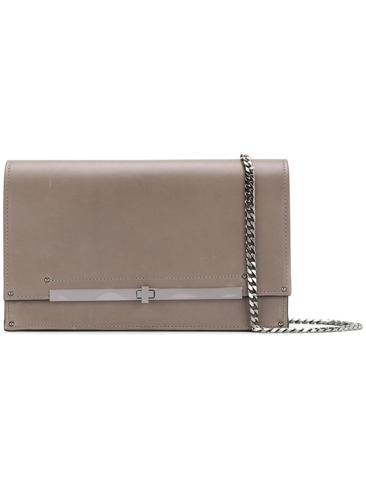 Casadei Twist-lock Clutch Bag - Grey