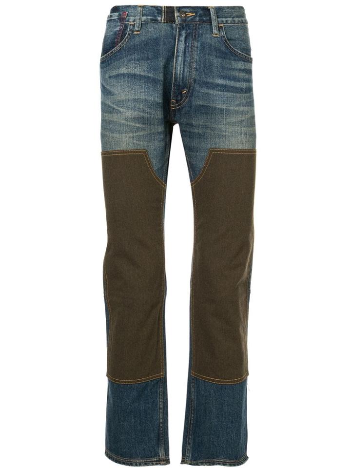 Junya Watanabe Man X Levi's Suede Panel Jeans - Blue