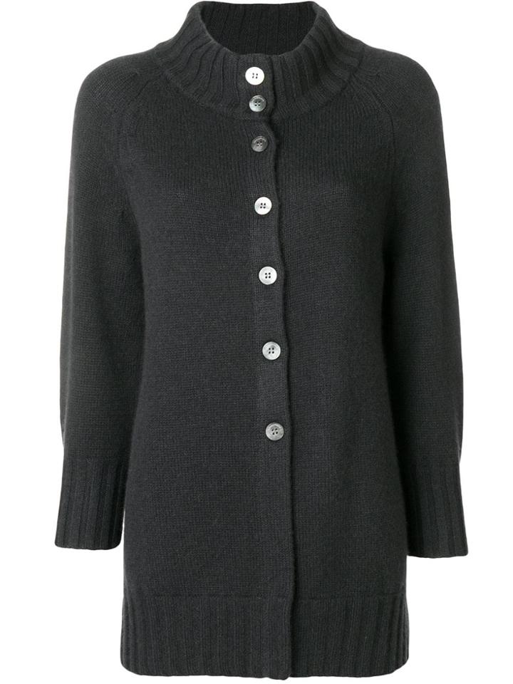 Hemisphere Band Collar Cardigan - Grey