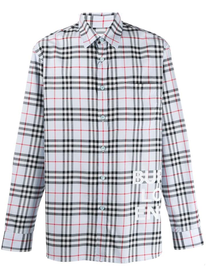 Burberry Vintage Check Cotton Logo Shirt - Blue