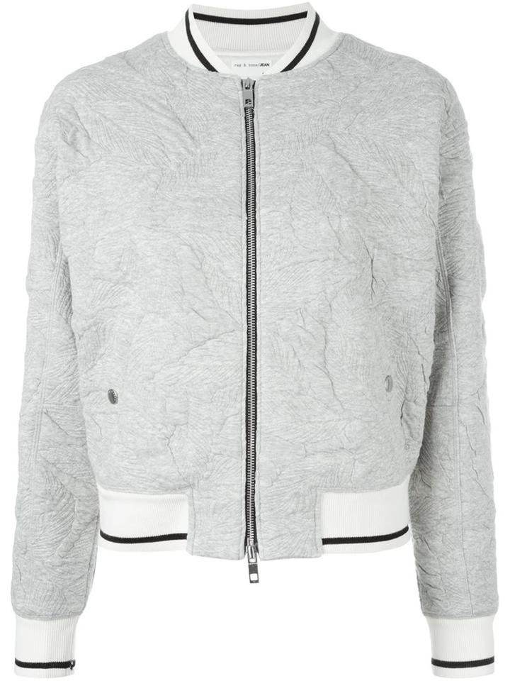 Rag & Bone /jean Striped Cuffs Textured Bomber