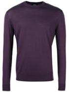Ermenegildo Zegna Lightweight Knitted Sweater, Men's, Size: 50, Pink/purple, Wool