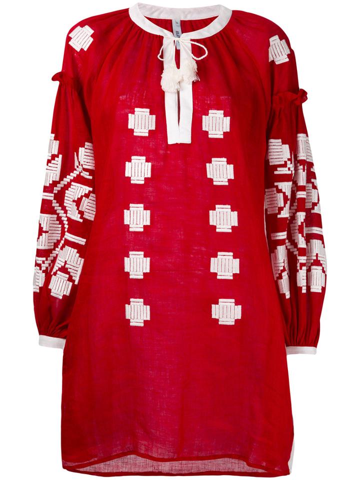 March 11 - Zarina Dress - Women - Linen/flax/acrylic - S, Red, Linen/flax/acrylic